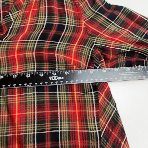 J Jill plaid button down shirt green yellow red S - Picture 8 of 10
